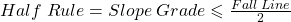 Half\;Rule=Slope\;Grade\leqslant\frac{Fall\;Line}{2}