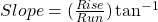 Slope\textdegree=(\frac{Rise}{Run})\tan^{-1}